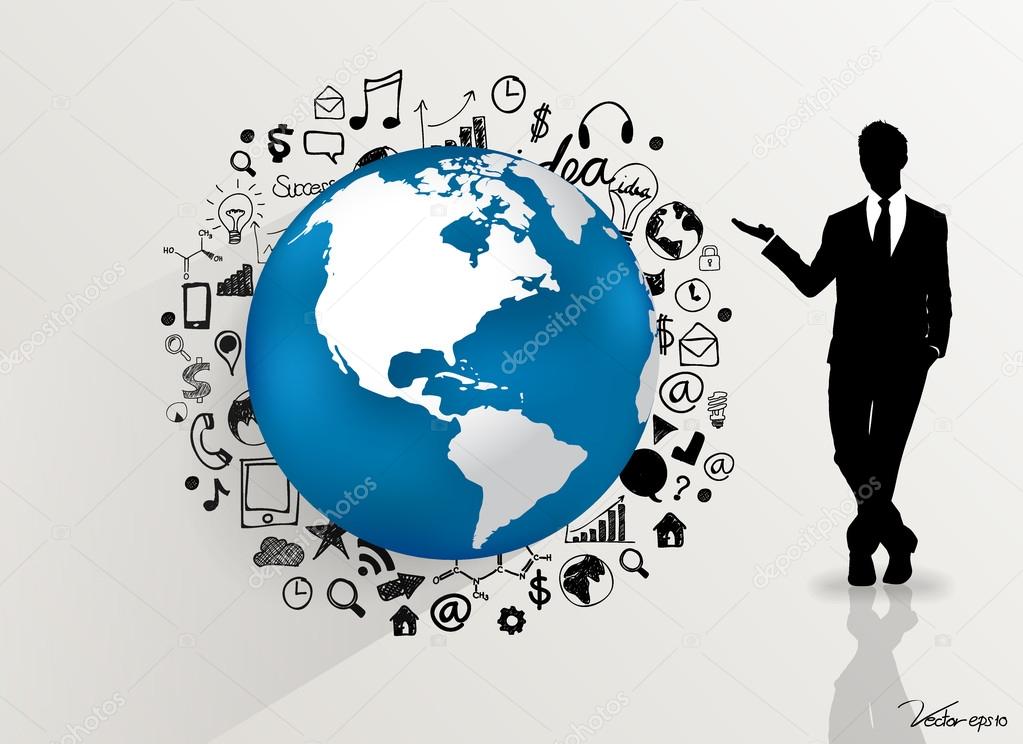 depositphotos 43156575-stock-illustration-businessman-showing-modern-world-globe